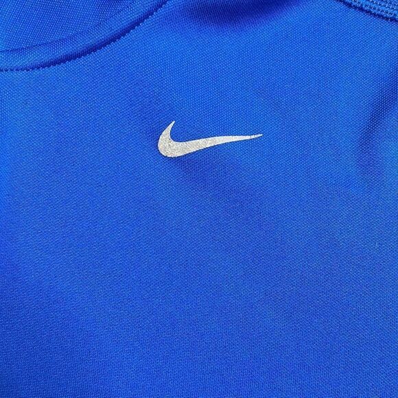 Nike running Mens Bright Blue DriFit 1/2 Zip Pullover Warm-Up Long Sleeve Top - Picture 5 of 8